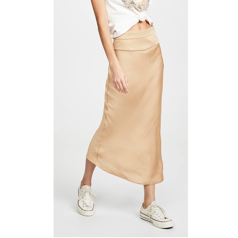 NWOT Free People Normani Bias Satin Skirt size 2